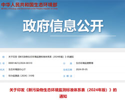 最新印發(fā)《新污染物生態(tài)環(huán)境監(jiān)測標(biāo)準(zhǔn)體系表（2024年版）》（附下載鏈接） 